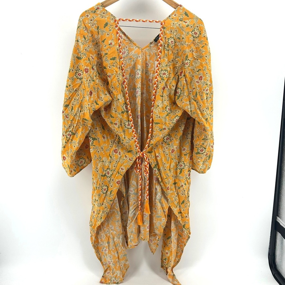 Jessica Simpson Butterscotch Southern Beauties Rami Floral Kimono Large NWT